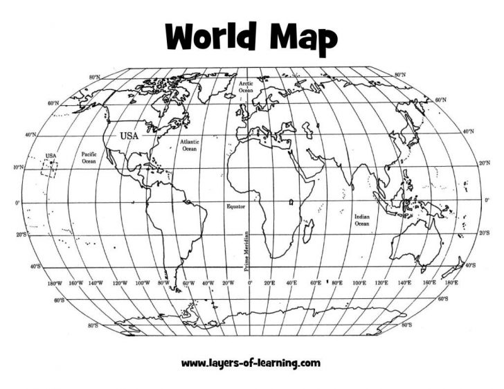 World Map Latitude Longitude Printable