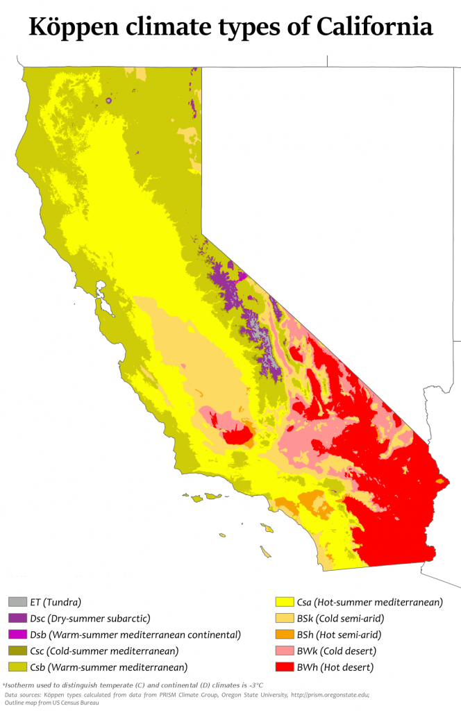 Climate Of California - Wikipedia - California Coast Weather Map