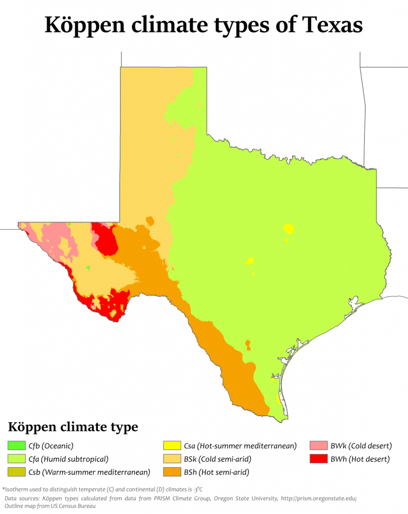 Climate Of Texas - Wikipedia - Texas Temperature Map