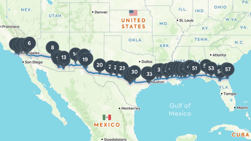 Coast To Coast Road Trip: The Best Of Everything Along I-10 - Roadside Attractions Texas Map
