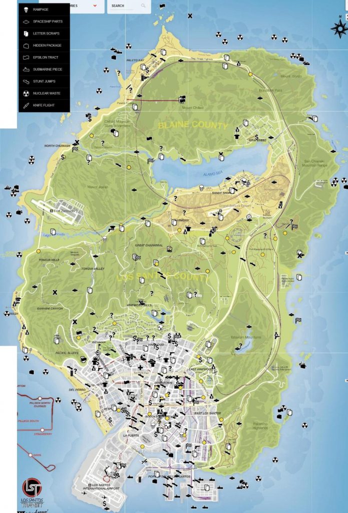 Collectibles Map Detailed Format - Gta V - Gtaforums - Gta 5 Printable ...