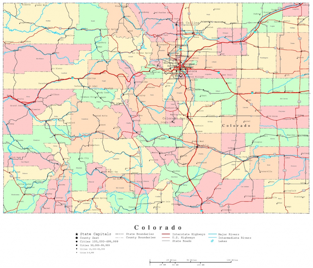 Colorado Printable Map - Printable Road Map Of Colorado