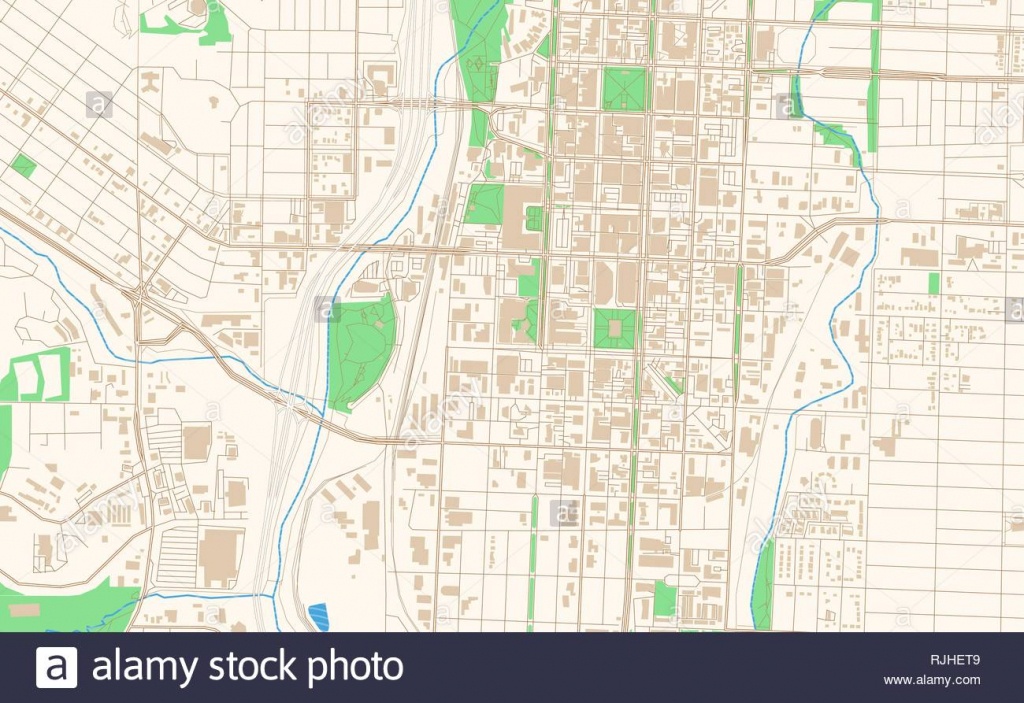 Colorado Springs Colorado Printable Map Excerpt. This Vector - Printable Map Of Colorado Springs