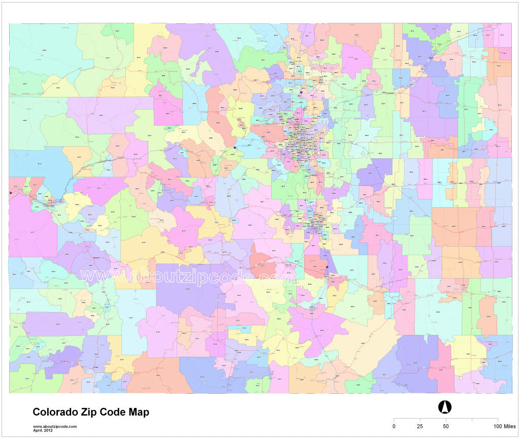 Colorado Zip Code Maps - Free Colorado Zip Code Maps - Colorado Springs Zip Code Map Printable