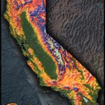 Colorful California Map | Topographical Physical Landscape   Topo Map Of California
