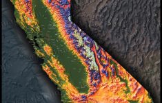 Colorful California Map | Topographical Physical Landscape - Topo Map Of California