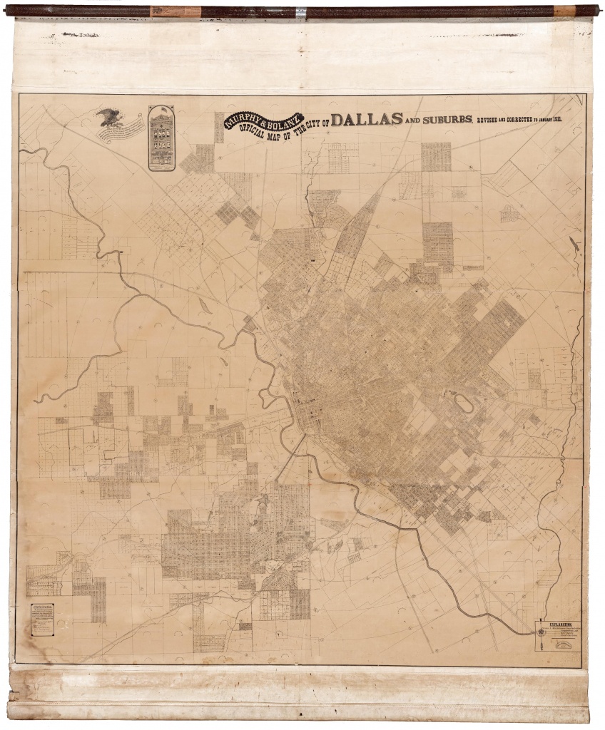 Colossal And Unrecorded Wall Map Of Dallas, Texas - Rare &amp;amp; Antique Maps - Texas Wall Map