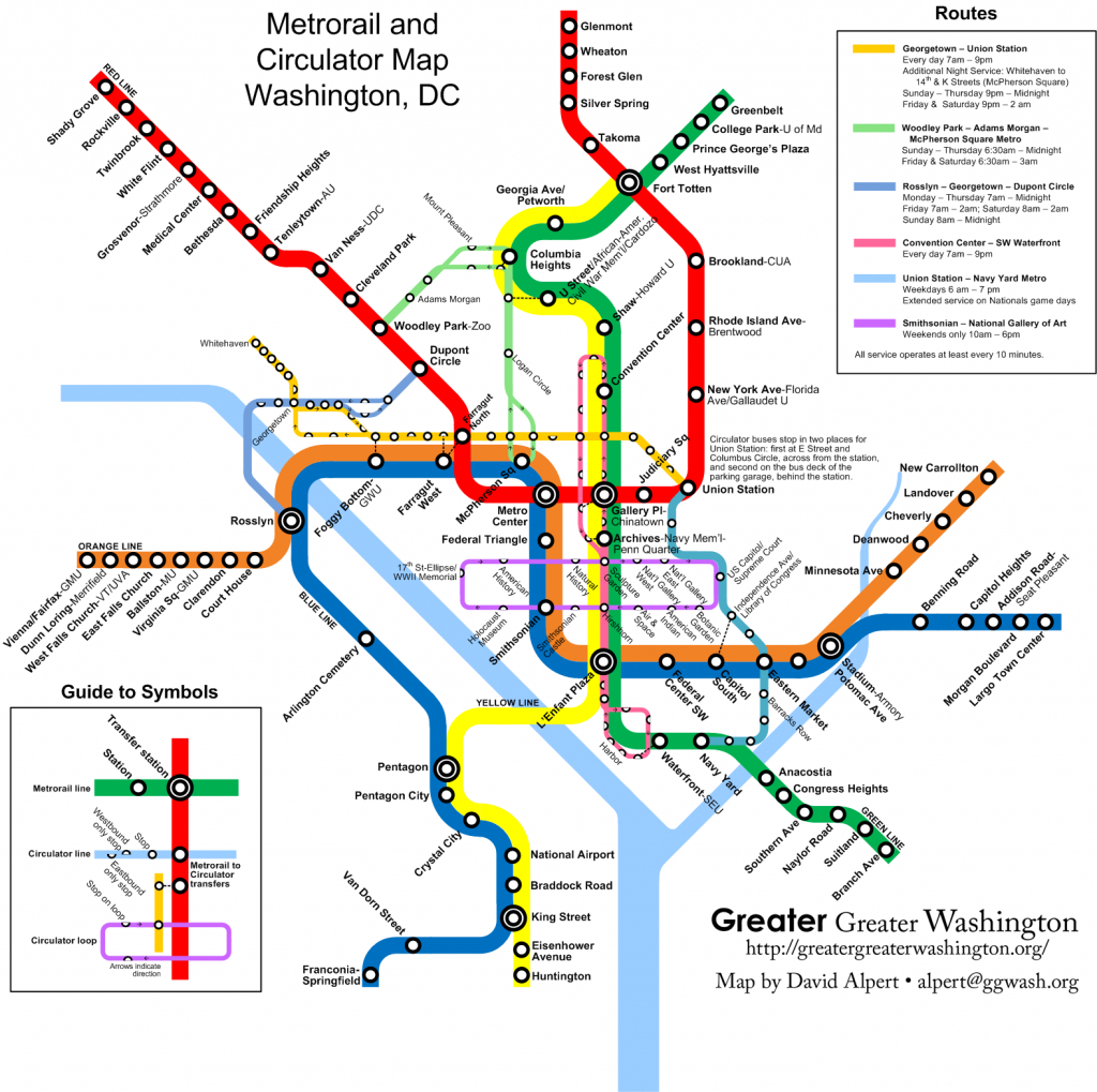 Combine The Circulator And Metro Maps For Visitors – Greater Greater - Washington Dc Subway Map Printable