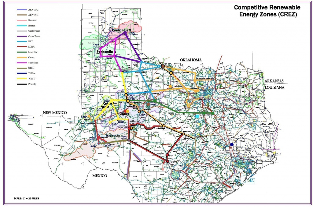 Competitive Renewable Energy Zones (Crez) - Electric Transmission - Electric Transmission Lines Map Texas