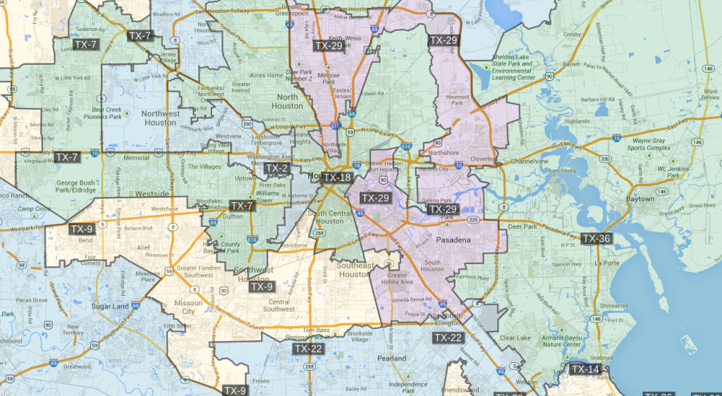 Congressional Districts In Houston, Texas [1305 X 715] : Mapporn - Texas Representatives District Map