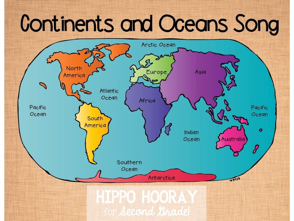 Continents/ocean Song (And Video!) | 2Nd Grade Social Studies - Continents And Oceans Map Quiz Printable