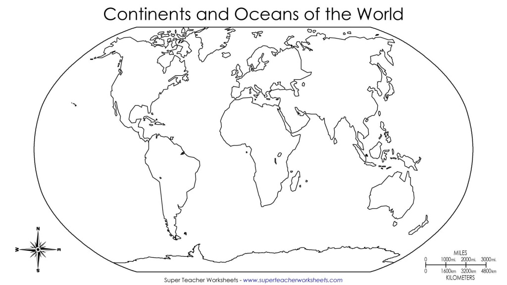 Continents Of The World Worksheets | This Basic World Map Shows The - Blackline World Map Printable Free