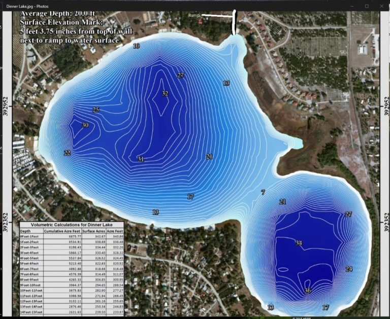 Contour Lake Maps Of Florida Lakes - Bathymetric Maps, Boat Ramp ...