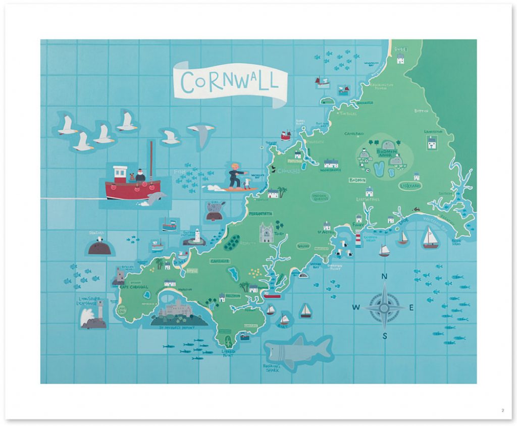 Cornwall Map Printable Map Of Cornwall 1024x844 