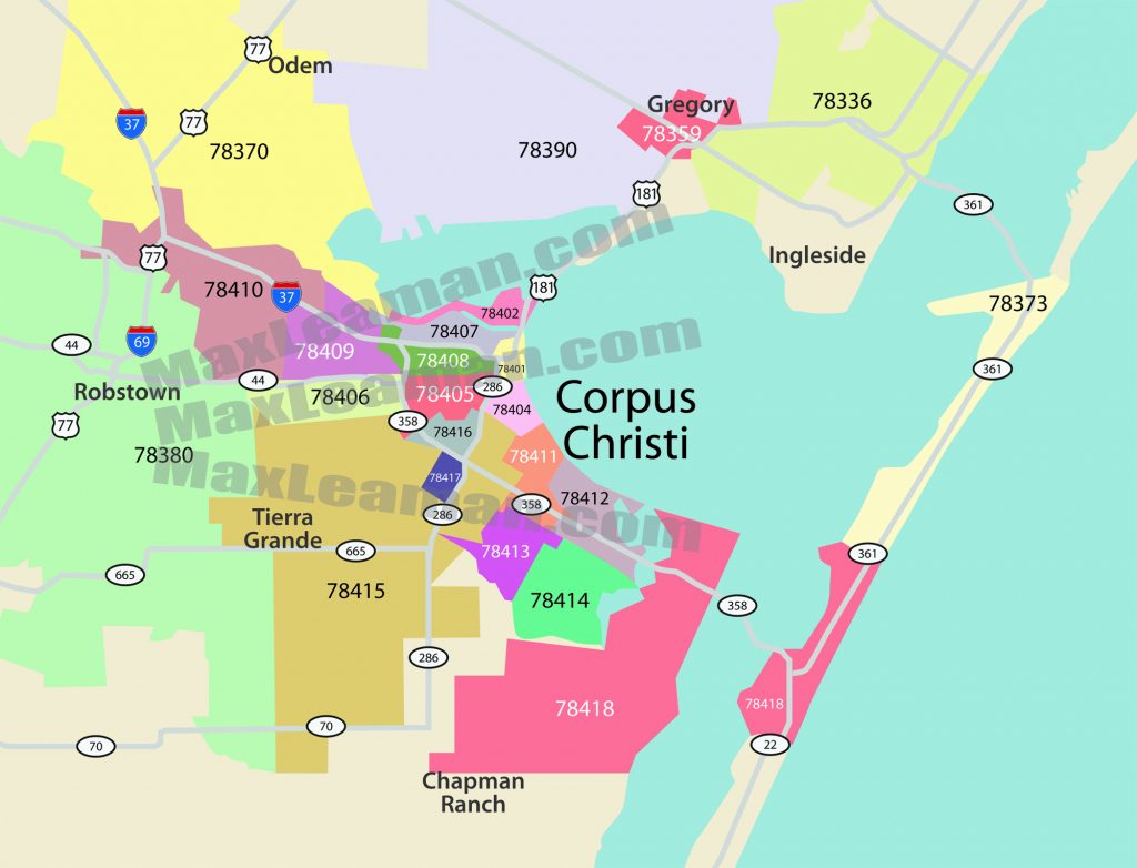 Corpus Christi Zip Code Map | Mortgage Resources - City Map Of Corpus ...