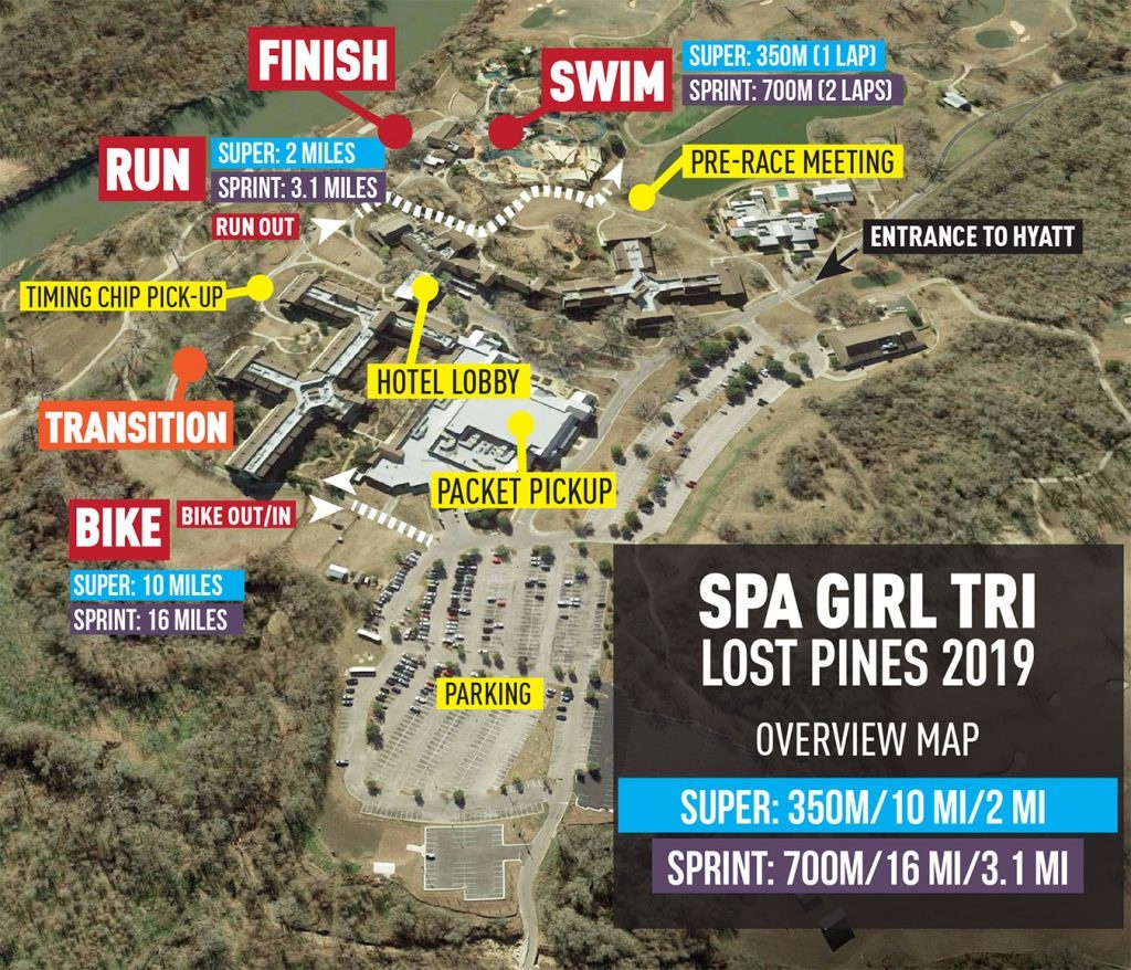 Course Maps - Spa Girl Tri | Spa Girl Tri - Lost Pines Texas Map