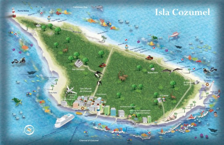 Cozumel Tourist Map - Printable Map Of Cozumel Mexico - Printable Maps