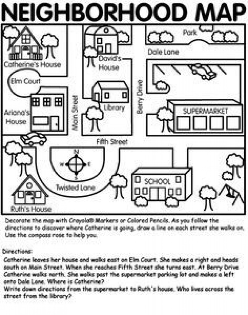 Crayola Has Cute Printables. Love This Neighborhood Map For - Community Map For Kids Printable