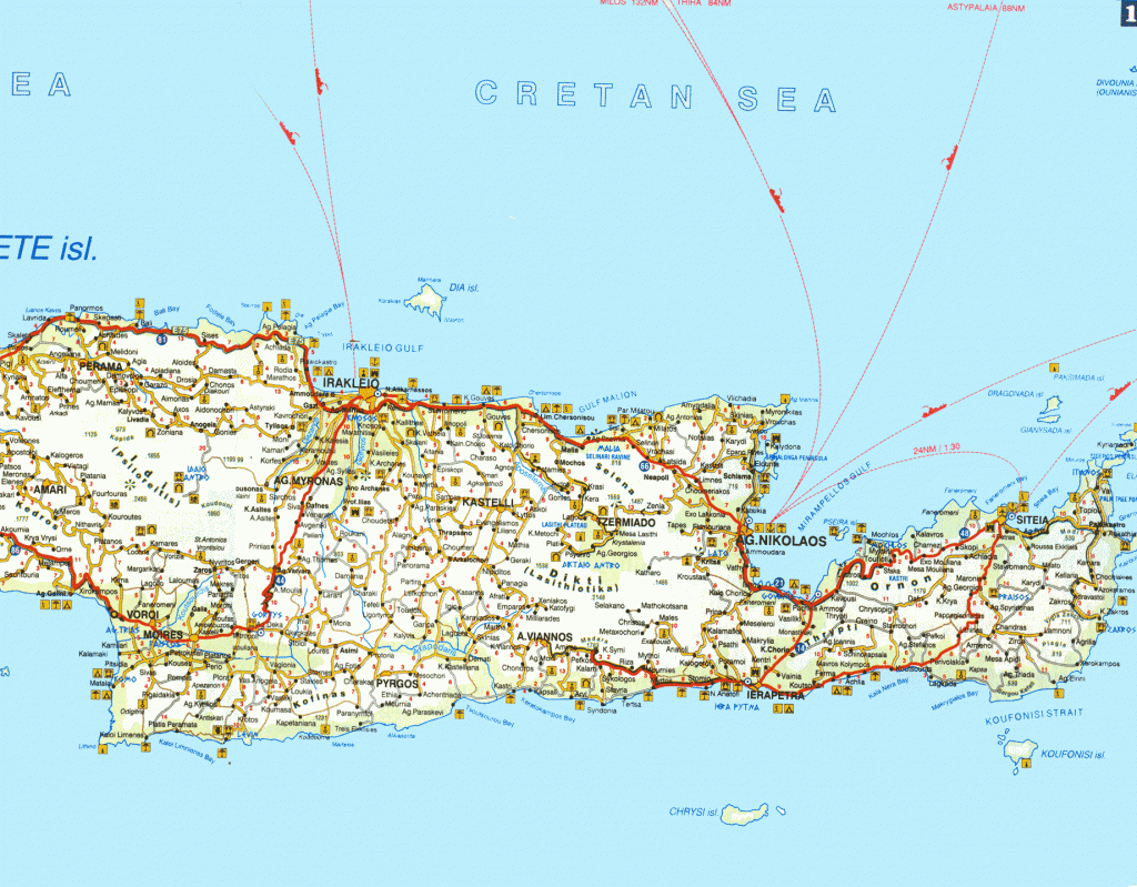 Crete Maps, Print Maps Of Crete, Map Of Chania Or Heraklion - Printable Map Of Crete
