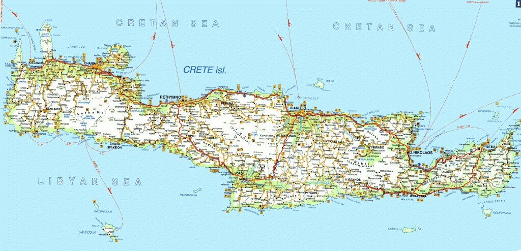 Crete Maps, Print Maps Of Crete, Map Of Chania Or Heraklion - Printable Map Of Crete