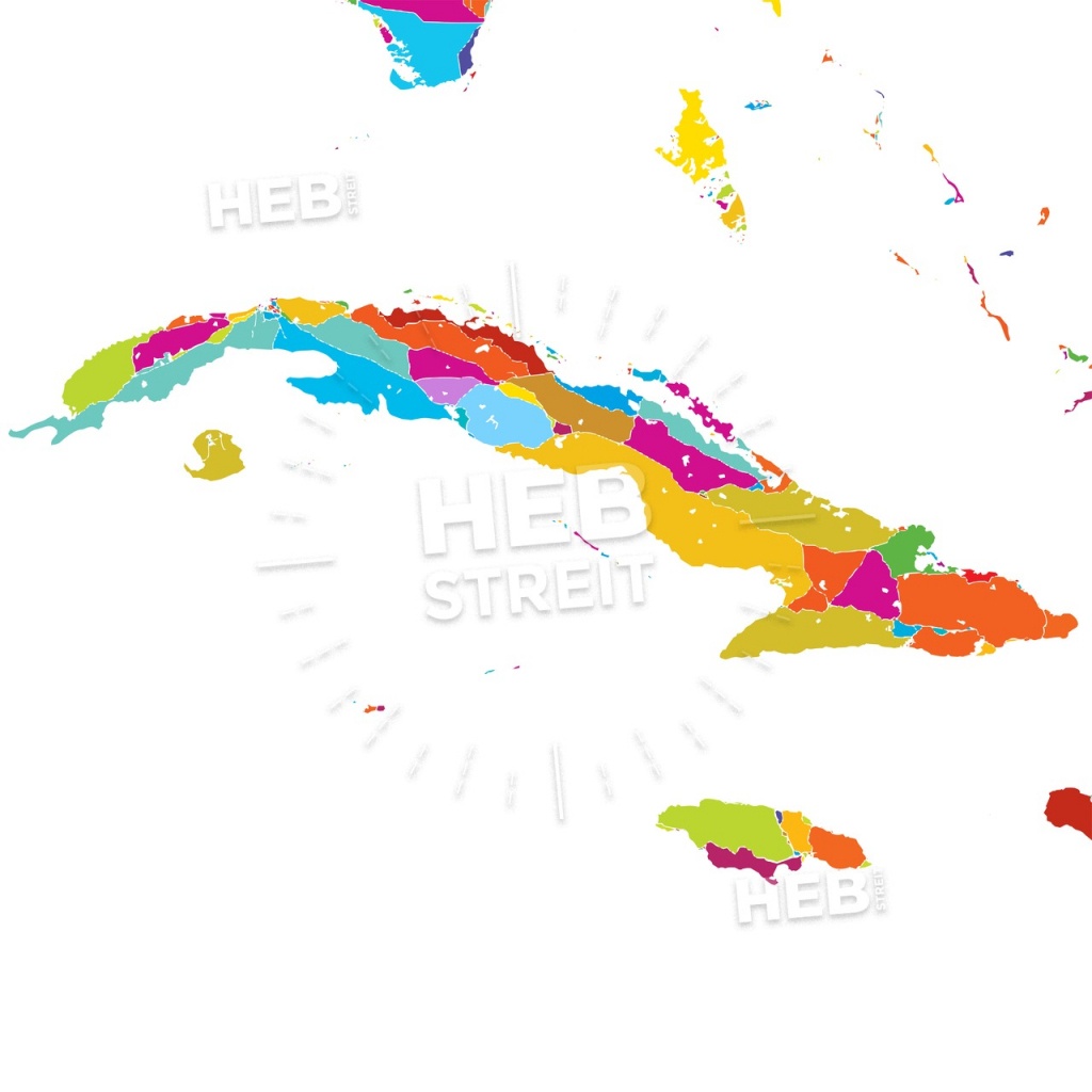 Cuba, Caribbean, Colorful Vector Map | Hebstreits Sketches - Printable Outline Map Of Cuba