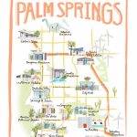 Customizable Palm Springs Map Illustration | Etsy   Palm Springs California Map