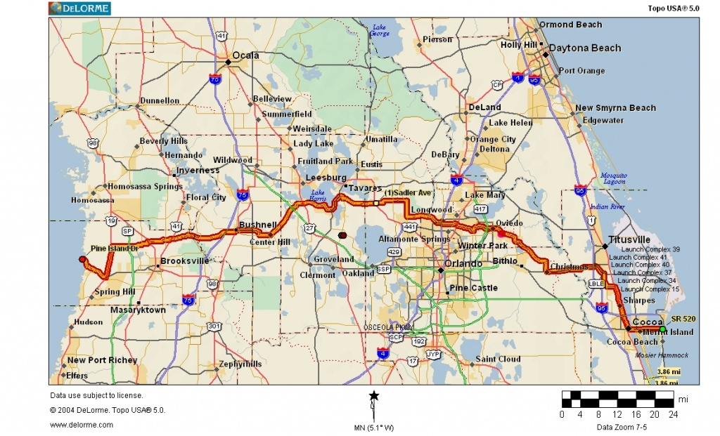 Cycling Routes Crossing Florida - Florida Bike Trails Map