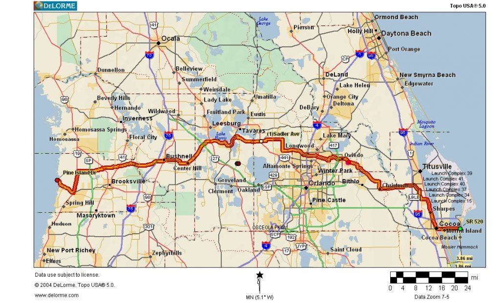 Cycling Routes Crossing Florida Google Maps Clermont Florida