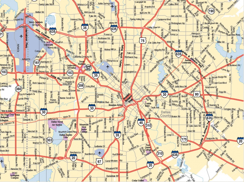 Dallas Texas City Map - Dallas Texas Usa • Mappery - Dallas Map Of Texas