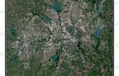 Dallas, Tx Satellite Map Print | Aerial Image Poster - Aerial Map Of Texas