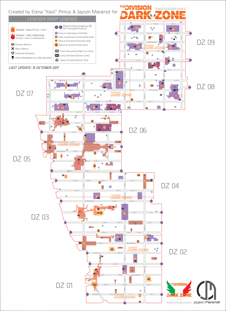 Dark Zone And Pve Boss Maps (Updated)The Division Dark Zone - The Division Printable Map