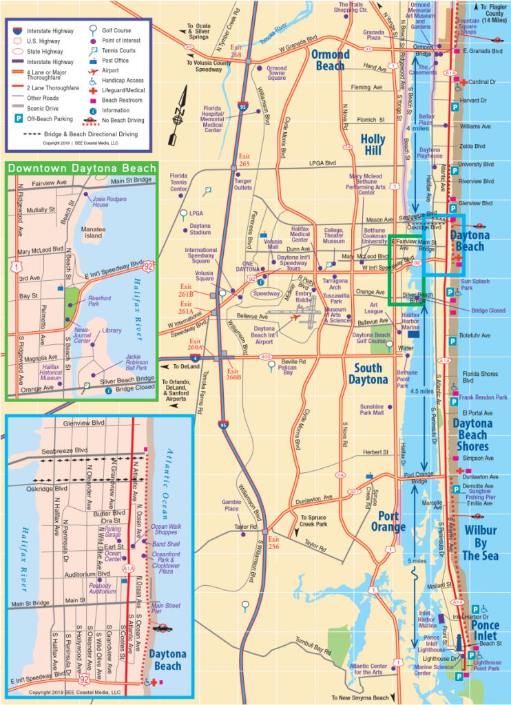 Daytona Beach Area Attractions Map Things To Do In Daytona Orange Beach Florida Map 742x1024 