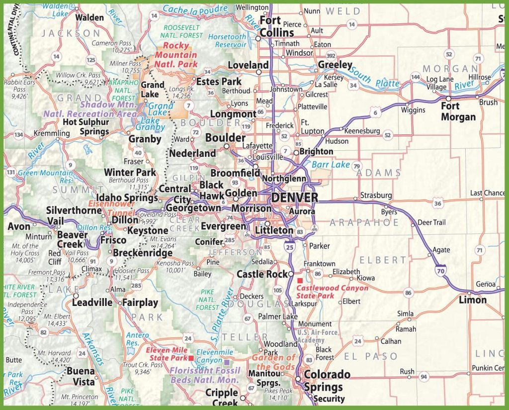Denver Area Road Map Denver City Map Printable Printable Maps