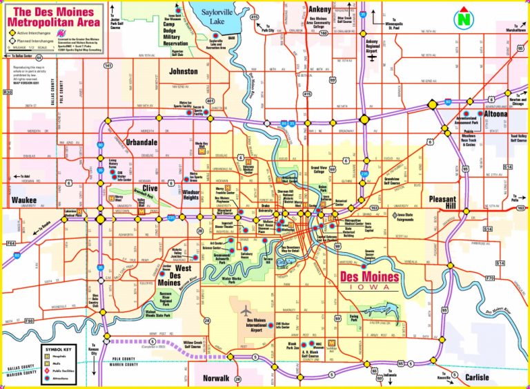 Des Moines Area Map - Printable Map Of Des Moines Iowa  Printable Maps