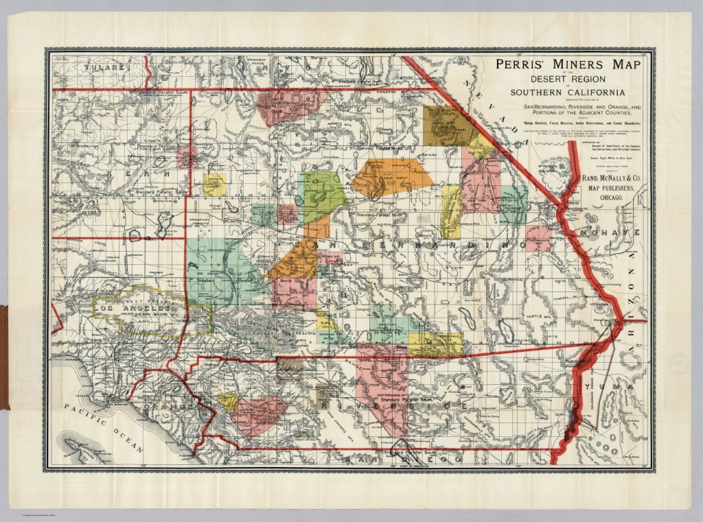 Desert Region Of Southern California - David Rumsey Historical Map - Printable Map Of Riverside County