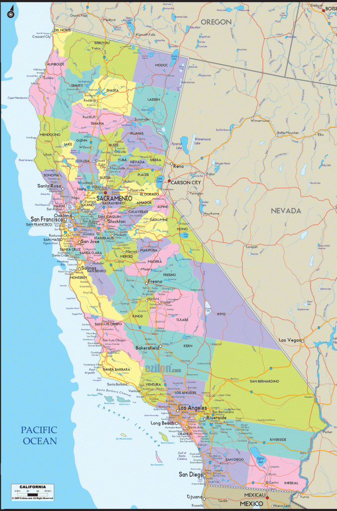 Detailed Political Map Of California - Ezilon Maps - Detailed Map California