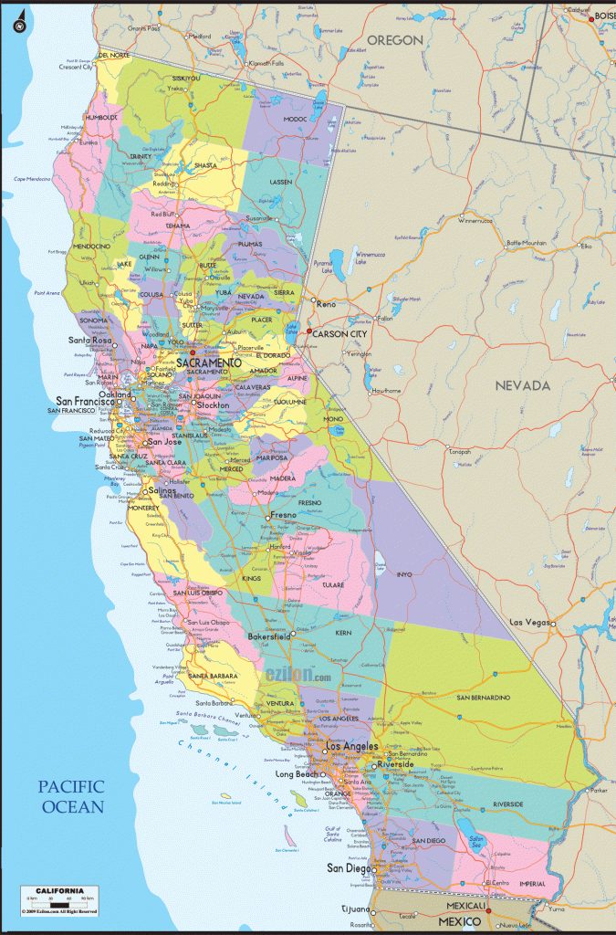 Detailed Political Map Of California - Ezilon Maps - Road Map Of ...