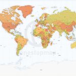 Detailed World Map Miller Europe Africa | One Stop Map   World Map With Capitals Printable