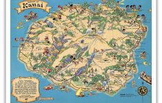Details About Hawaii Island Map Kauai - White - 1941 Vintage Travel - Printable Map Of Kauai Hawaii