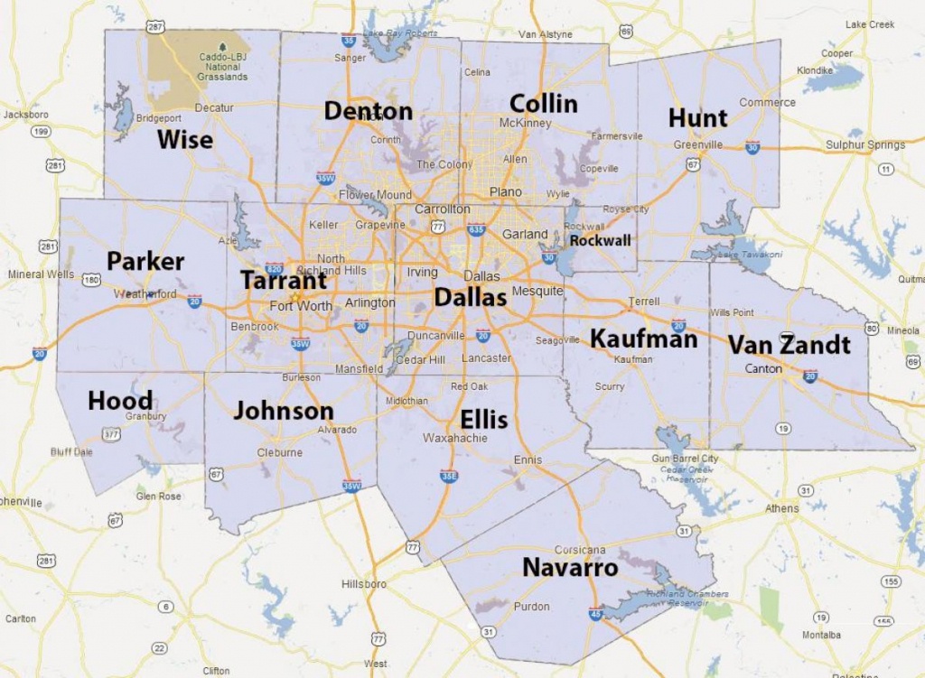 Dfw County Map - Fort Worth County Map (Texas - Usa) - Map Of Fort Worth Texas Area