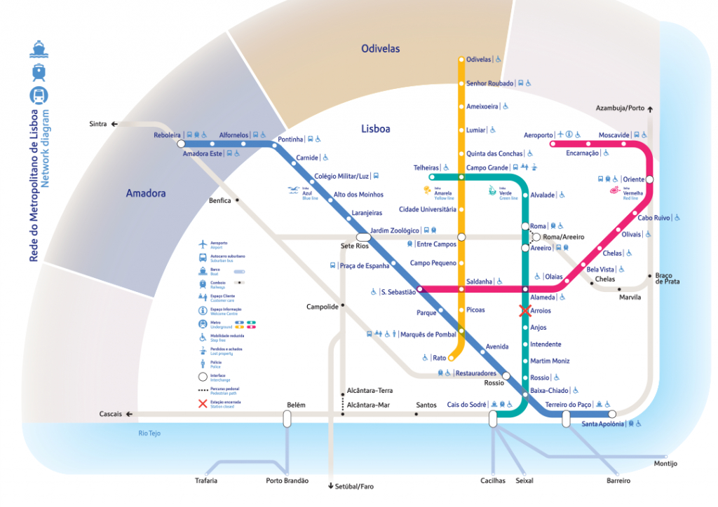 Diagrams And Maps - Metropolitano De Lisboa, Epe - English - Lisbon Metro Map Printable