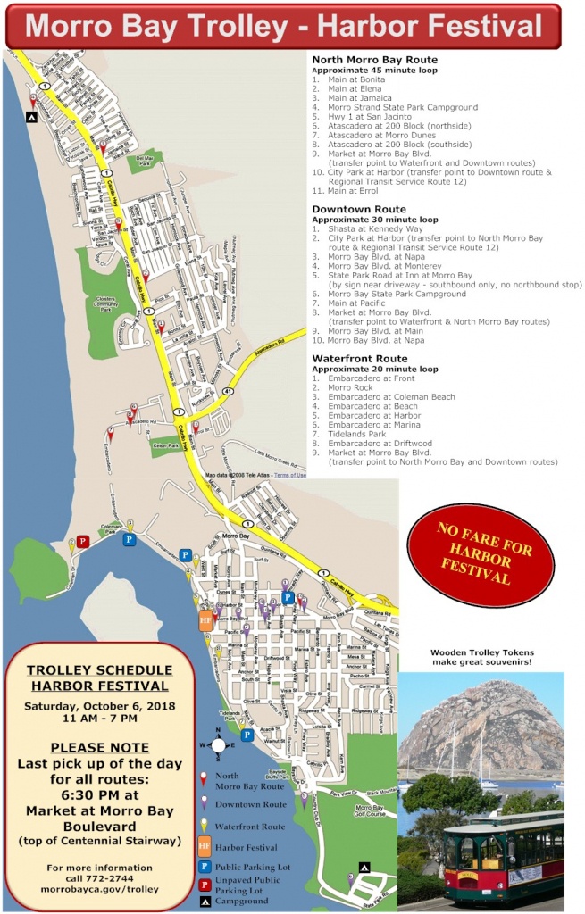 Directions, Maps, Free Trolley Information &amp;amp; Routes : Morro Bay - Morro Bay California Map