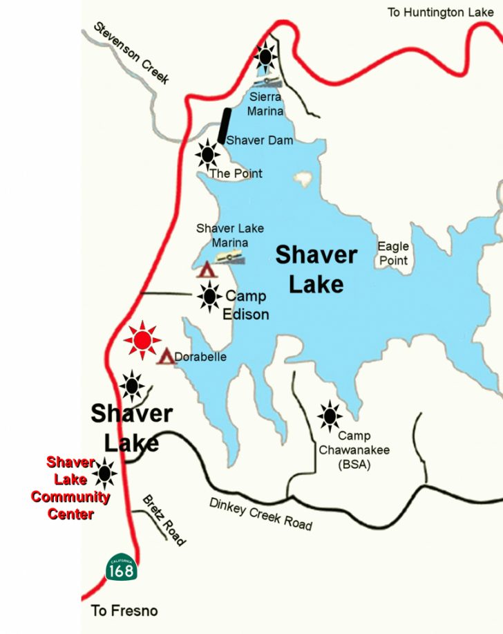 Directions Shaver Lake Community Center Shaver Lake California Map