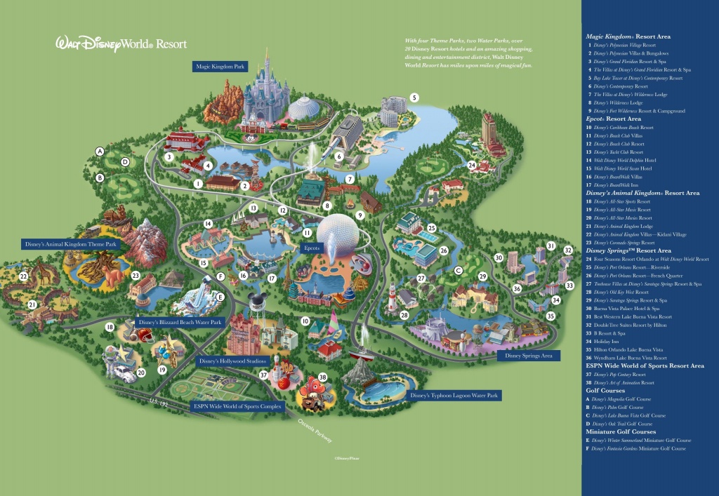 Disney La Carte - Walt Disney World Map (Floride - Usa) - Map Of Disney World In Florida
