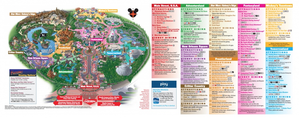 Disneyland Park Map In California, Map Of Disneyland - Disneyland Map 2018 California