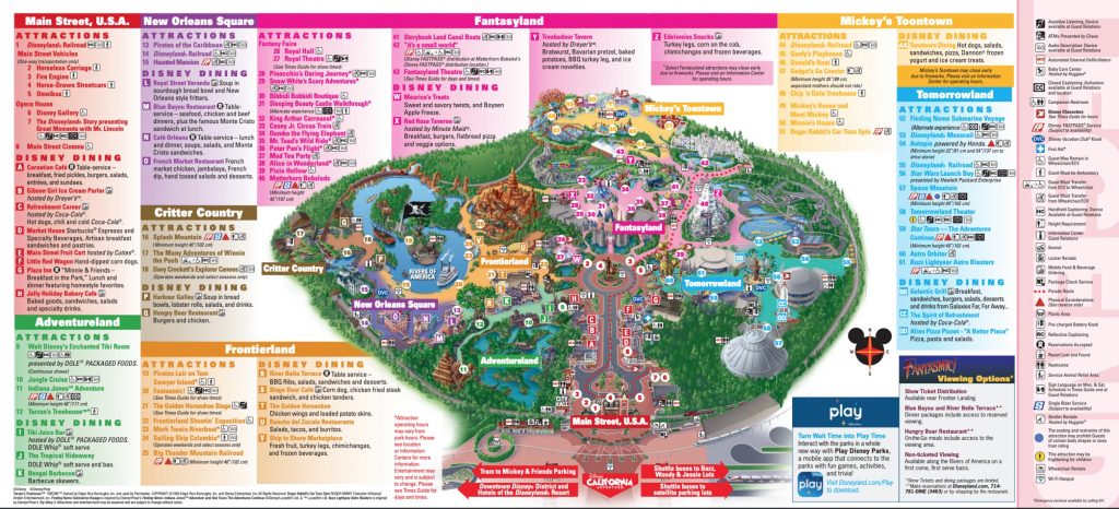 Disneyland Theme Parks Disneyland Park California Adventure Amusement Parks California Map 1024x466 