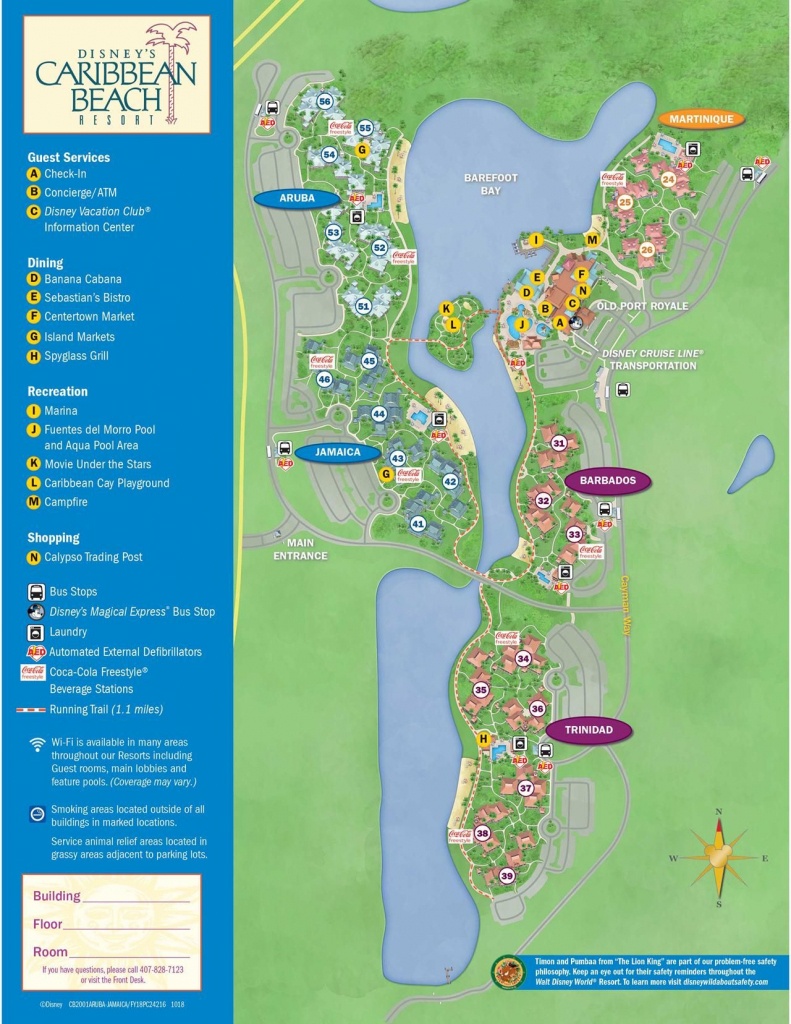 Disney&amp;#039;s Caribbean Beach Resort Map | Florida In 2019 | Caribbean - Map Of Florida Beach Resorts