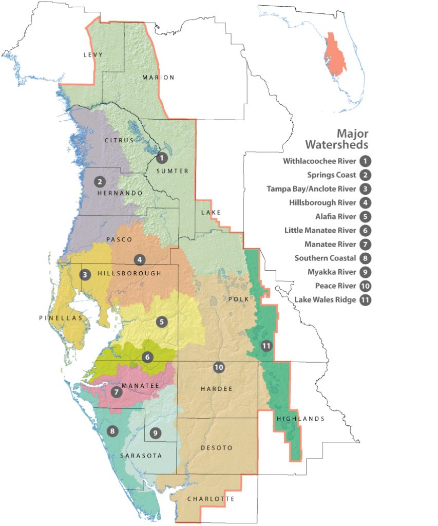 District Maps - Major Watersheds | Watermatters - Florida Watershed Map ...