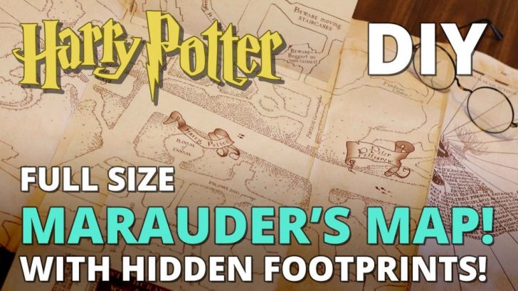 Diy Marauder's Map With Hidden Footprints! Full Size Replica - Marauder ...