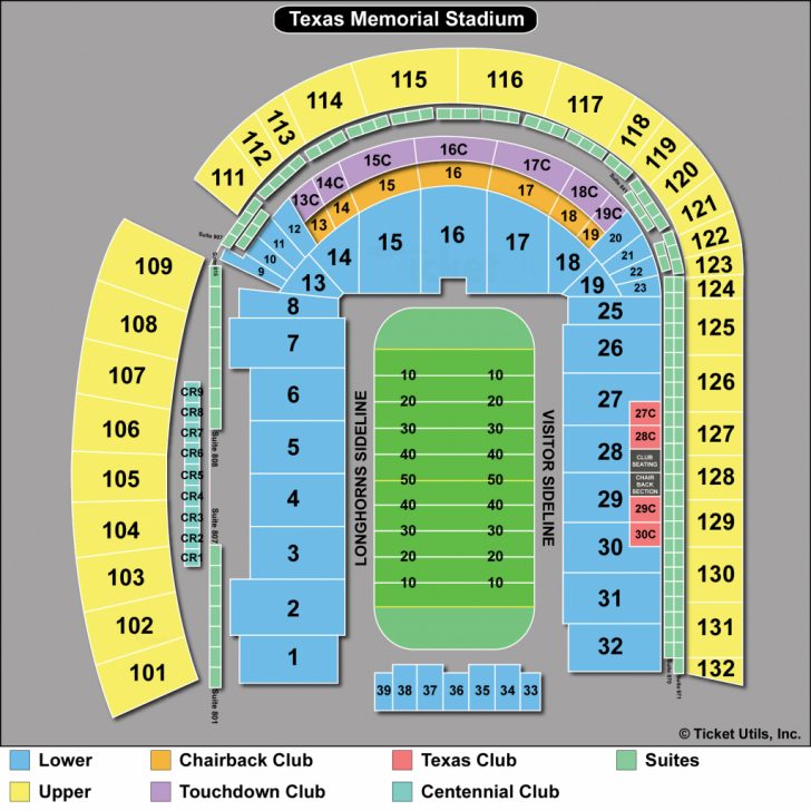University Of Texas Stadium Seating Map